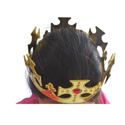 Imagem de Coroa rei príncipe dourada Cosplay ajustável Festas Carnaval