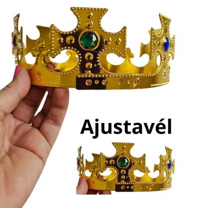 Imagem de Coroa rei príncipe dourada Cosplay ajustável Festas Carnaval