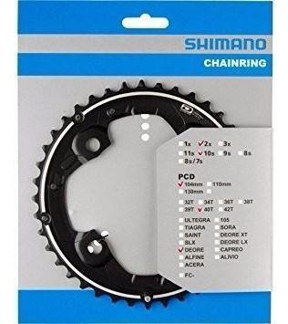 Imagem de Coroa Shimano Deore M615 40t Bcd 104mm 2x10 Mtb Dynasys