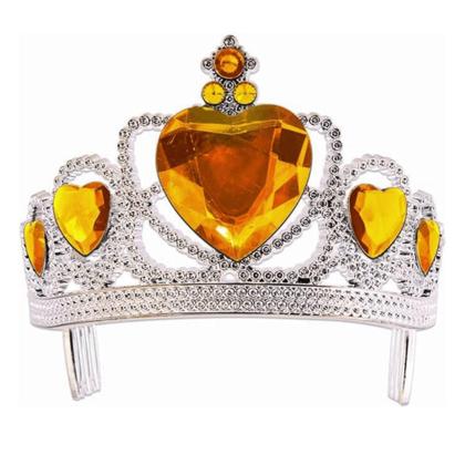 Imagem de Coroa Tiara Pedras de Coração - Verde ou Amarelo com presilhas laterais
