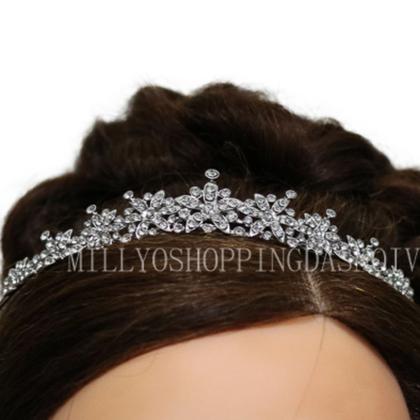 Imagem de Coroa Tiara Porta Coque Prata Noivas Debutantes Strass T35