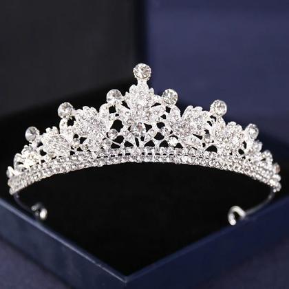 Imagem de Coroas de Cristal Prateado Vintage - Tiaras Barrocas para Casamento, Noiva e Baile