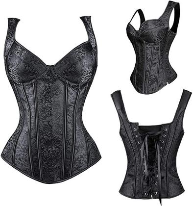 Imagem de Corpete Corset Espartilho Overbust Cores Alça Zíper Vintage