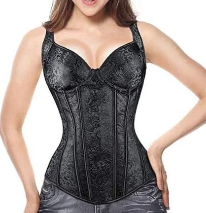 Imagem de Corpete Corset Espartilho Overbust Cores Alça Zíper Vintage