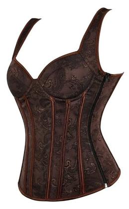Imagem de Corpete Corset Espartilho Overbust Cores Alça Zíper Vintage