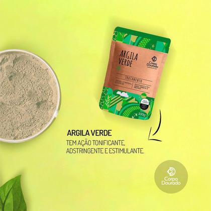 Imagem de Corpo Dourado Clinic Mais - Argila Pó Verde Tratamento Facial Corporal e Capilar 100g
