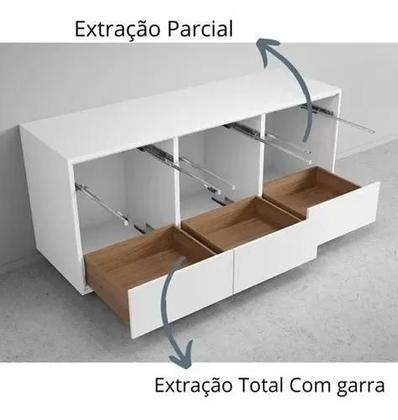 Imagem de Corrediça Oculta Extração Total AROS 350 Mm Com amortecimento e Garra 3D