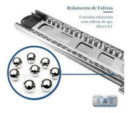 Imagem de Corrediça telescópica 35cm trilho telescopico light para gaveta de guarda roupa armario móveis