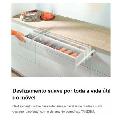 Imagem de Corrediça Trilho Tandem Total Com Blumotion 550Mm Blum