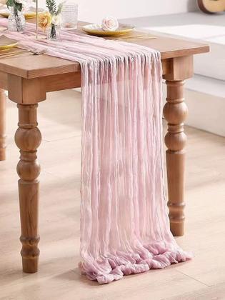 Imagem de Corredor de mesa Seveups com 12 pacotes de gaze rosa 55x300 cm