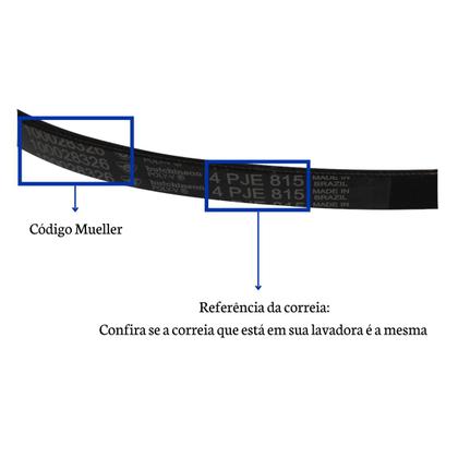 Imagem de Correia 4PJE815 Original Para Lavadora de Roupas Tanquinho Big 13kg Mueller