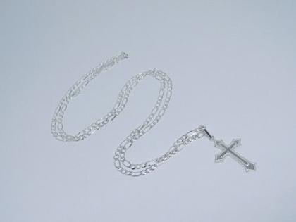 Imagem de Corrente 3 x 1 Fígaro 3mm Pingente Crucifixo Prata  925