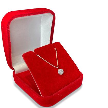 Imagem de Corrente 40cm com Ponto De Luz Prata 925 Legítima Gargantilha Colar Cordão com Pingente Zircônia