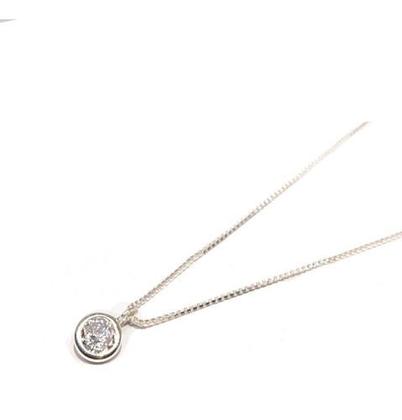 Imagem de Corrente 40cm com Ponto De Luz Prata 925 Legítima Gargantilha Colar Cordão com Pingente Zircônia