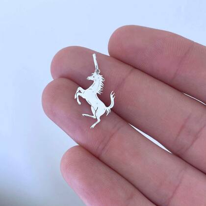 Imagem de Corrente 45cm e Pingente Cavalo Prata 925 Legítima Maciça