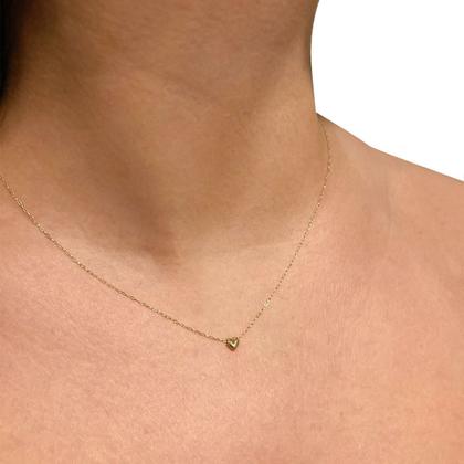 Imagem de Corrente Americana em Ouro 18k Com Pingente Coração 45cm Cordão Colar Gargantilha Feminina