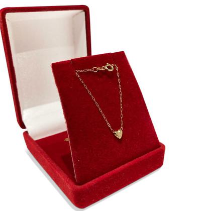 Imagem de Corrente Americana em Ouro 18k Com Pingente Coração 45cm Cordão Colar Gargantilha Feminina