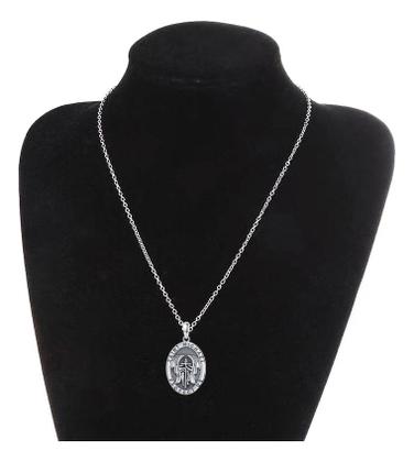 Imagem de Corrente Arcanjo São Miguel Cordão Pingente Aço Fé Escudo Anjo da guarda fé cristã Proteção espiritual