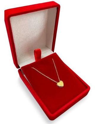 Imagem de Corrente Bailarina 45cm de Ouro 18k com Pingente Coração Colar Cordão Gargantilha Feminina