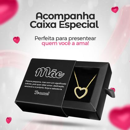 Imagem de Corrente Banhado Feminino Caixa Pingente Coração Mãe casual Qualidade Premium inoxidável moda presente social