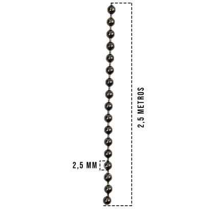 Imagem de Corrente Bolinha 2,5 Metros Sem Canoa Para Artesanato Chumbo