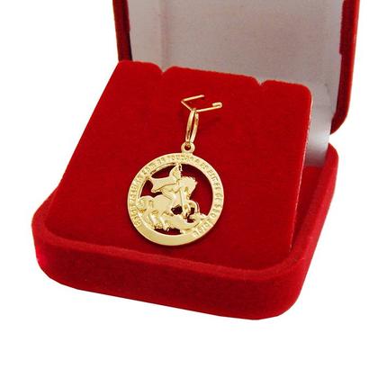 Imagem de Corrente Colar Cordão Baiano Com Pingente São Jorge Ouro 18k