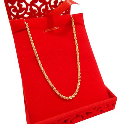 Imagem de Corrente Colar Cordão Baiano Corda Em Ouro 18k Diamantado 60 cm