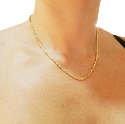 Imagem de Corrente Colar Cordão Baiano Corda Em Ouro 18k Diamantado 60 cm