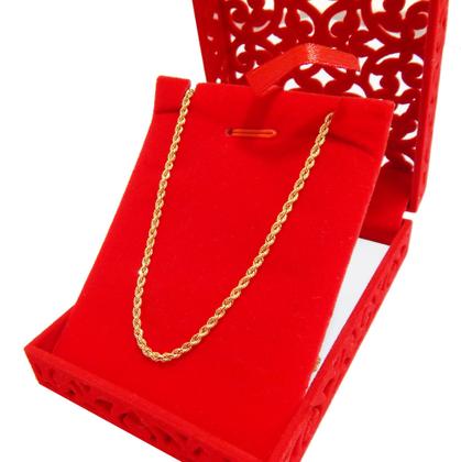 Imagem de Corrente Colar Cordão Baiano Corda Em Ouro 18k Diamantado 60 cm