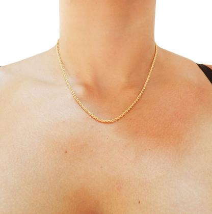 Imagem de Corrente Colar Cordão Baiano Corda Em Ouro 18k Diamantado 60 cm