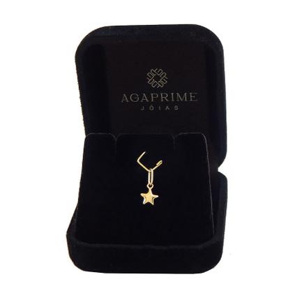 Imagem de Corrente Colar Cordão Feminino Com Pingente Estrela Mini Ouro 18k