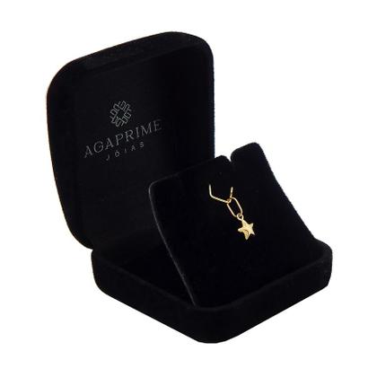 Imagem de Corrente Colar Cordão Feminino Com Pingente Estrela Mini Ouro 18k