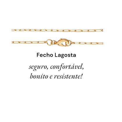 Imagem de  Corrente Colar Cordão Feminino Pingente Coração Paz e Amor Letra Inicial E Personalizado Banhado Em Ouro 18k.