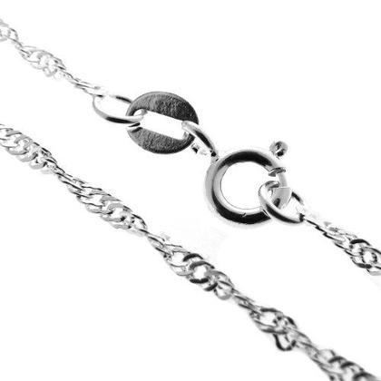 Imagem de Corrente Colar Cordão Singapura Em Prata 925 Italiana 45 Cm 1.5MM