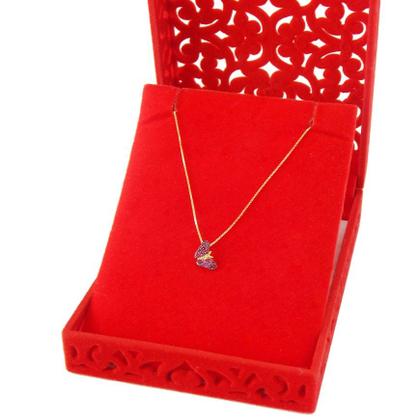 Imagem de Corrente Colar Cordão Veneziana Com Pingente Borboleta Mini Ouro 18k