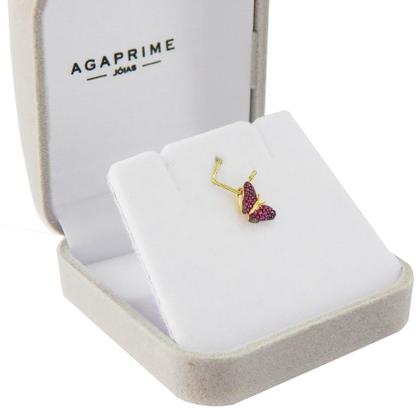 Imagem de Corrente Colar Cordão Veneziana Com Pingente Borboleta Mini Ouro 18k