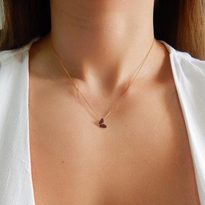 Imagem de Corrente Colar Cordão Veneziana Com Pingente Borboleta Mini Ouro 18k