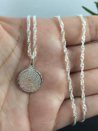 Imagem de Corrente Colar Feminina Prata 925 45 Cm Pai Nosso