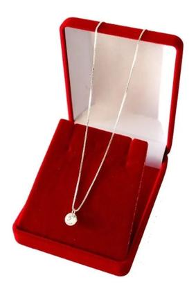 Imagem de Corrente Colar Feminina Veneziana Prata 925 com Ponto De Luz