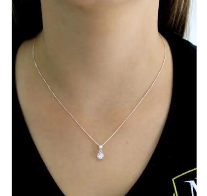 Imagem de Corrente Colar Feminina Veneziana Prata 925 com Ponto De Luz