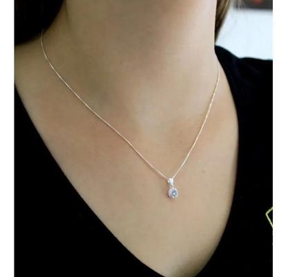 Imagem de Corrente Colar Feminina Veneziana Prata 925 com Ponto De Luz