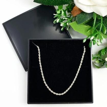 Imagem de Corrente Colar Feminino Cordão Baiano Prata Maciça 925 45cm