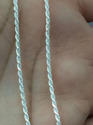 Imagem de Corrente Colar Feminino Cordão Baiano Prata Maciça 925 45cm