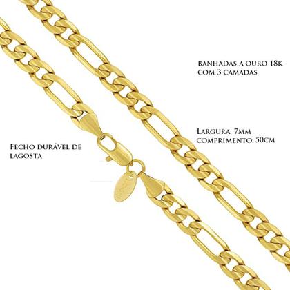Imagem de Corrente Colar Masculino Banhada A Ouro 18k Cordão Barata
