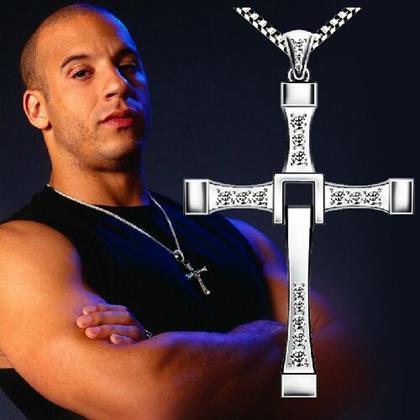 Imagem de Corrente Colar Pingente Cruz Em Aço Dominic Toretto Velozes E Furiosos
