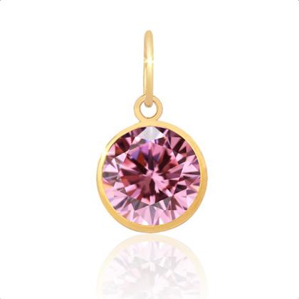 Imagem de Corrente Colar Veneziana Ouro18k 750 40cm + Ponto De Luz Zircônia 6mm Rosa