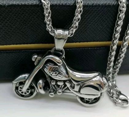 Imagem de Corrente com Pingente aço inox Moto Harley Motor Cilindrada