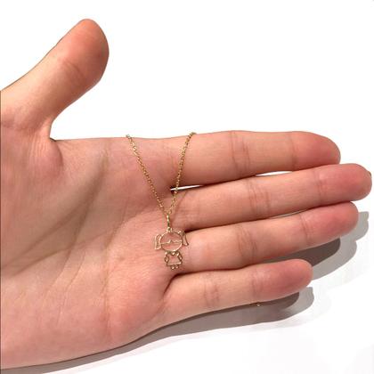 Imagem de Corrente Com Pingente Menina de Ouro 18k Bailarina 45cm Cordão Colar Gargantilha Feminina