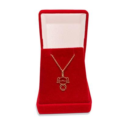 Imagem de Corrente Com Pingente Menina de Ouro 18k Bailarina 45cm Cordão Colar Gargantilha Feminina