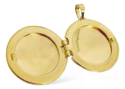 Imagem de Corrente Com Pingente Relicário Redondo Sem Escrita(Dourado)